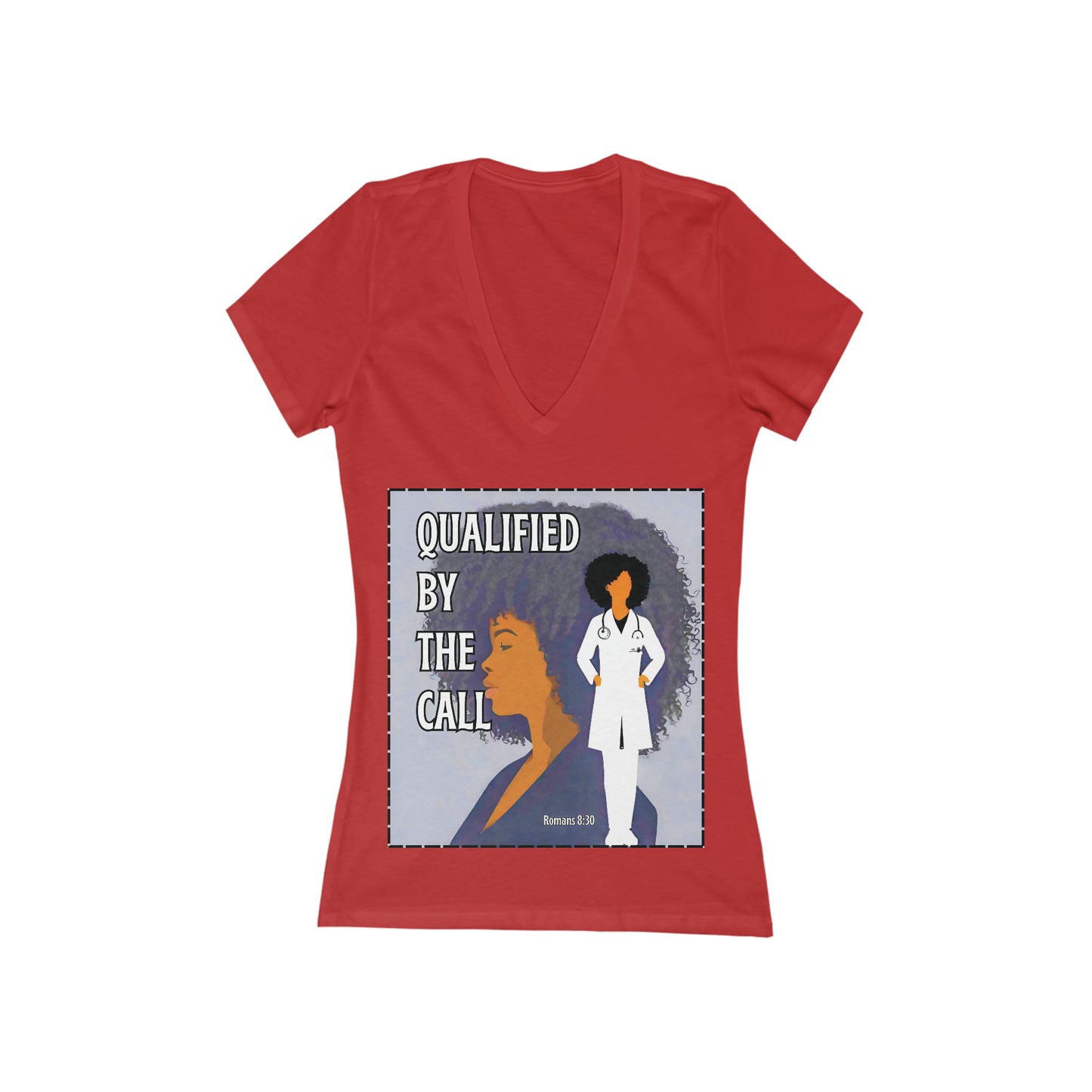 Qualified by the Call - T-shirt Deep V-Neck Tee
