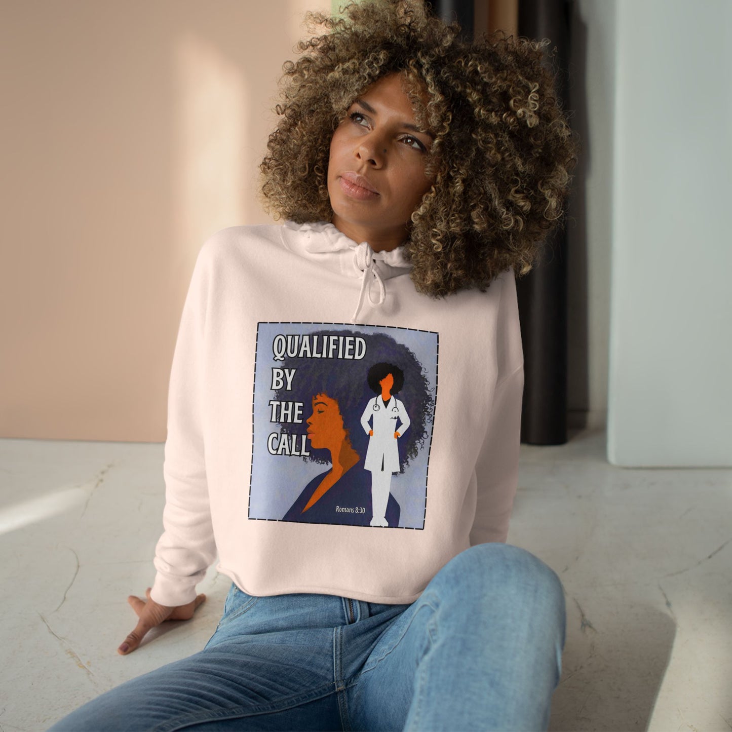 Qualified by the Call - Crop Hoodie