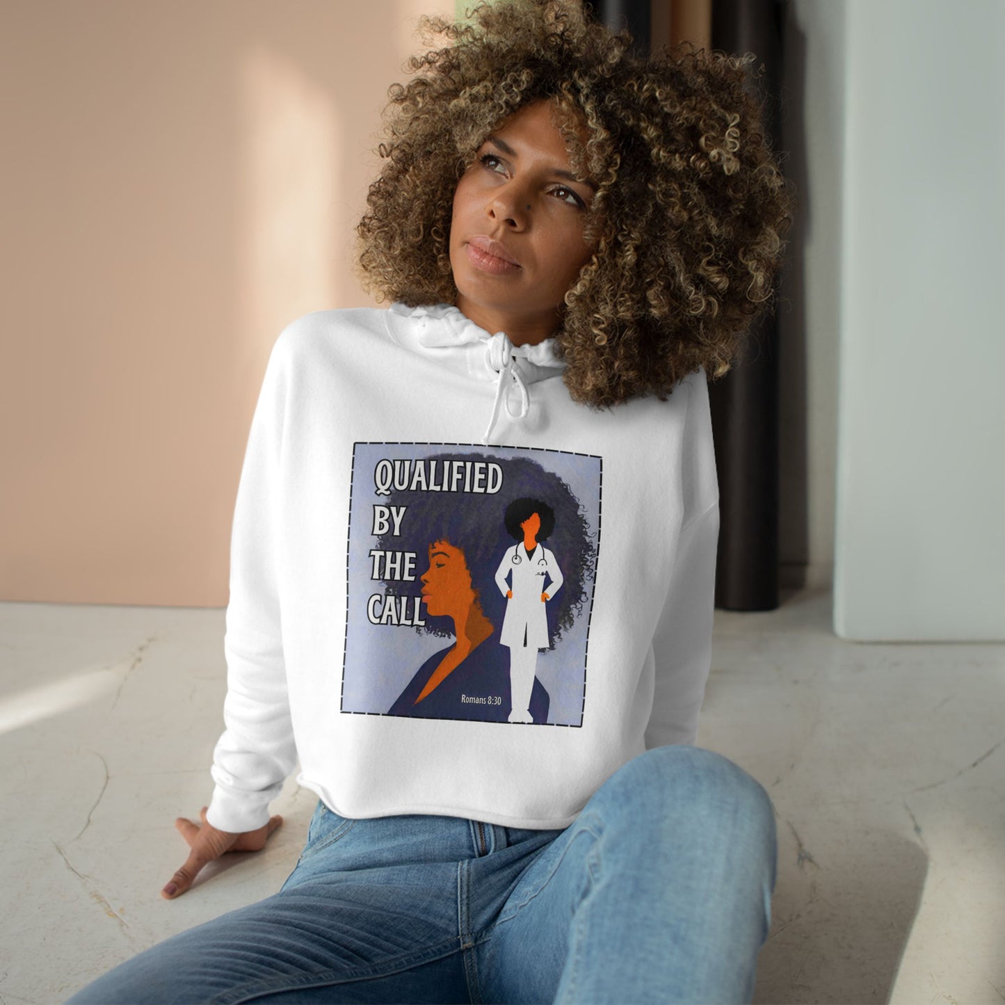 Qualified by the Call - Crop Hoodie